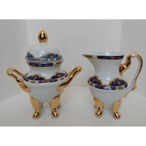 Porcelain Set Sugar & Creamer Vintage By Tiger Made In  Japan Collectible